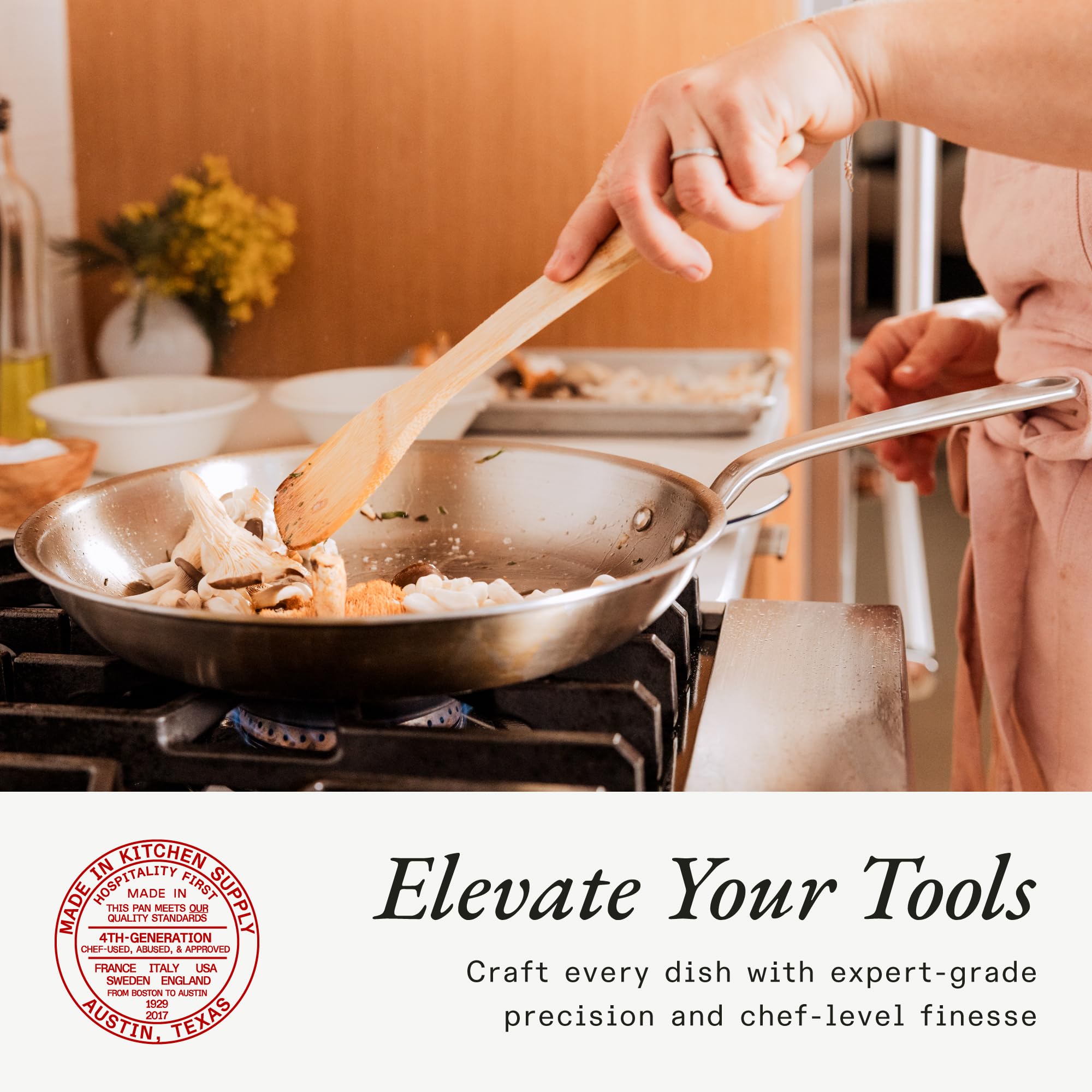 Made In induction-compatible design works effortlessly on all cooktops.
