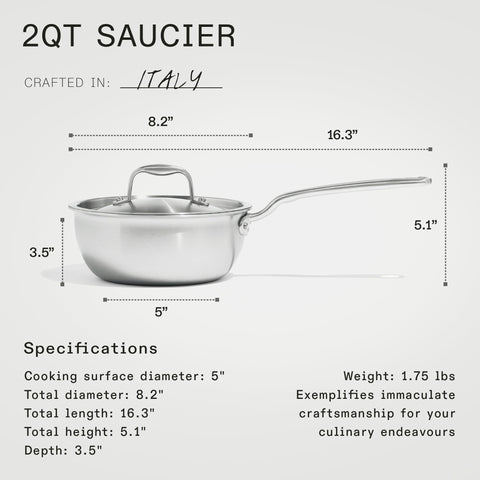 Made In 2qt Italy-made cookware combines craft with professional-grade materials.