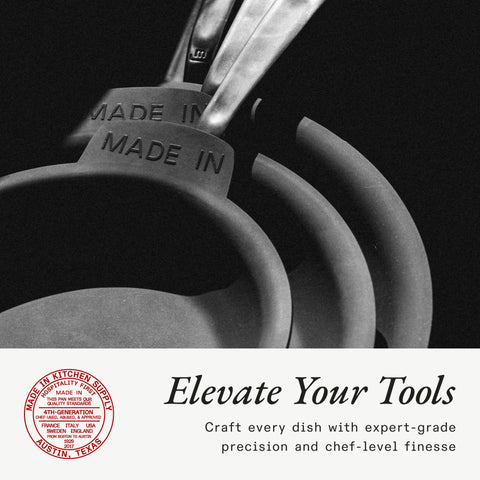 Made In silicone pan protectors highlight durable premium construction.