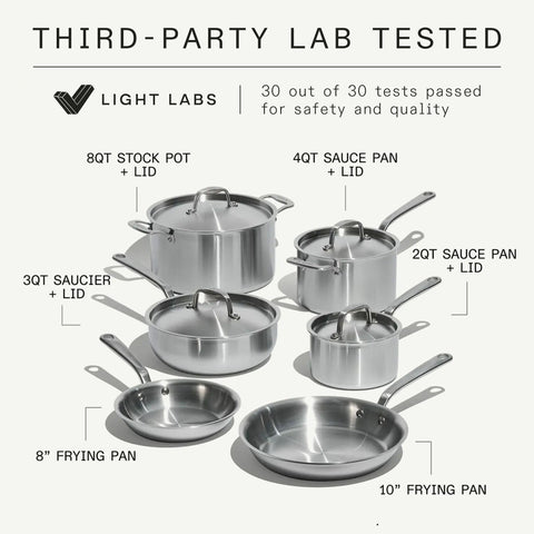 Made In 8-inch frying pan with comfortable stay-cool handle.