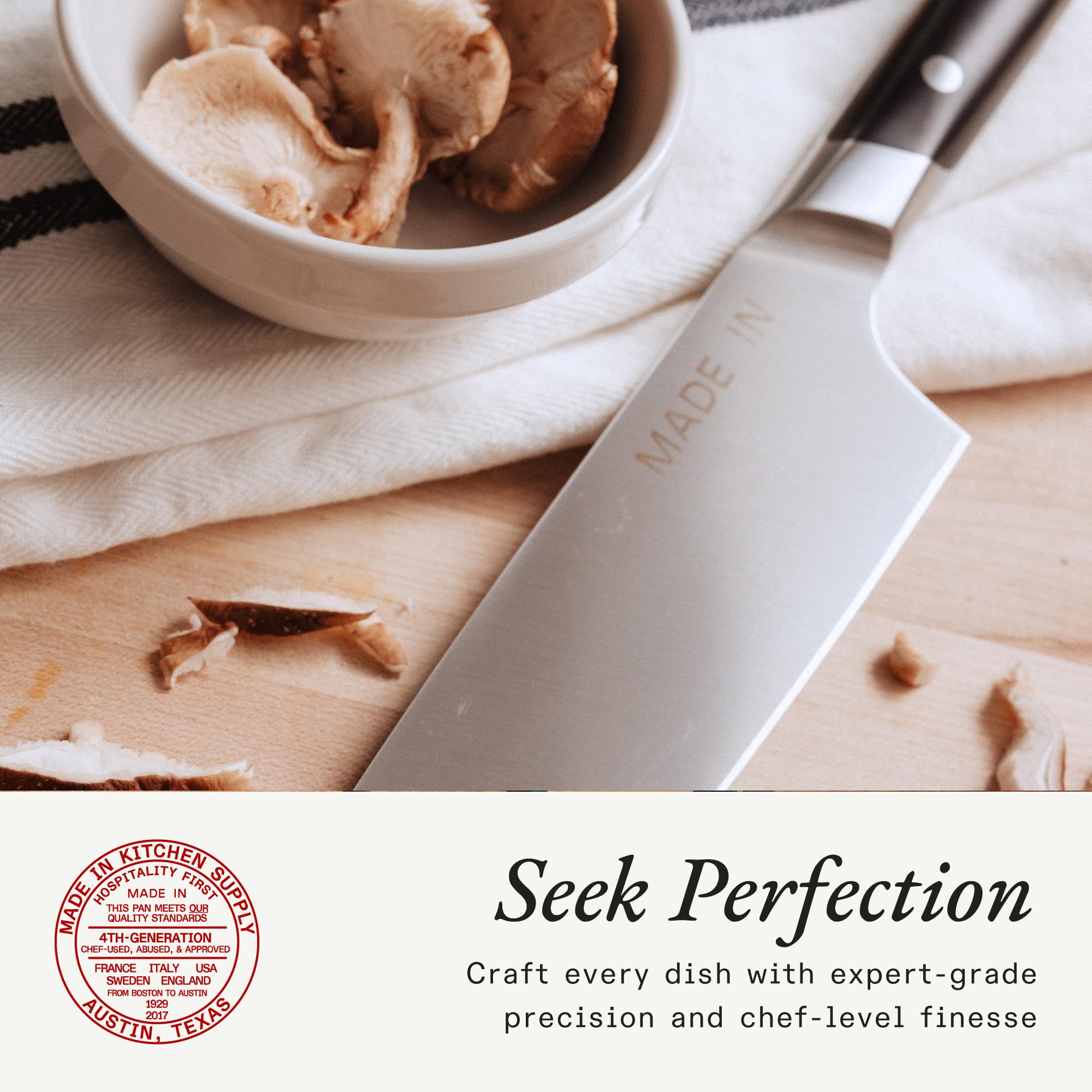 Made In fully forged blade provides lasting strength and stability.