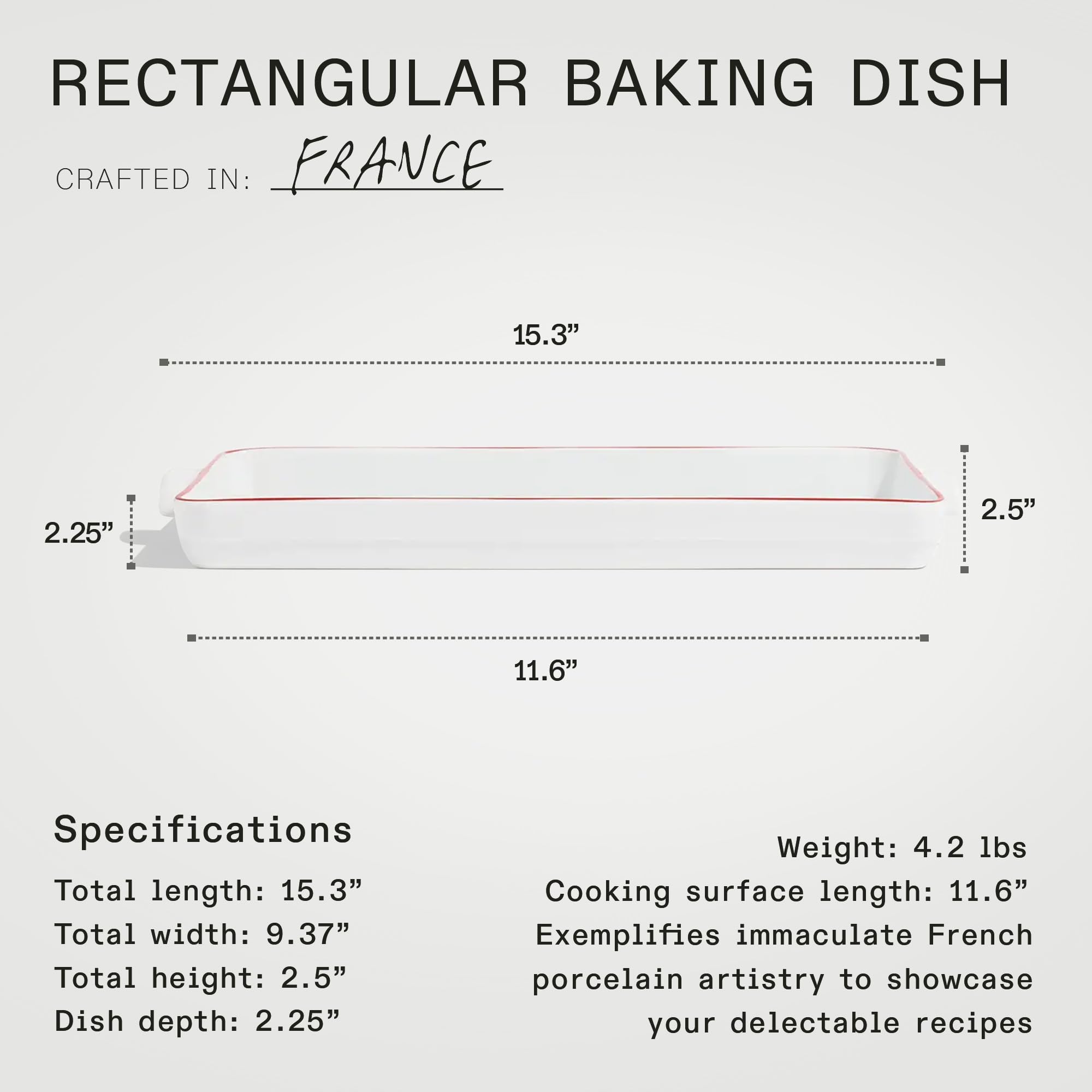 Made In durable porcelain with thermal shock resistance for long-lasting use.