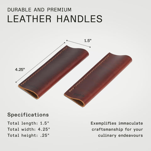 Close-up texture of tanned, hand-stitched leather by Made In