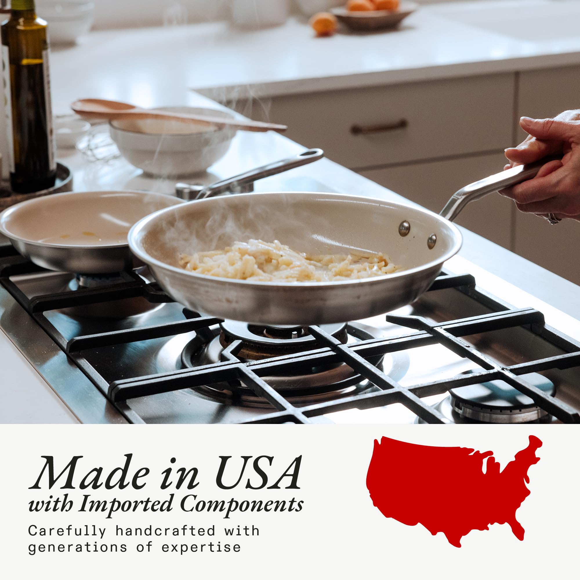 Made In 10.5-inch total diameter shows generous cooking capacity.