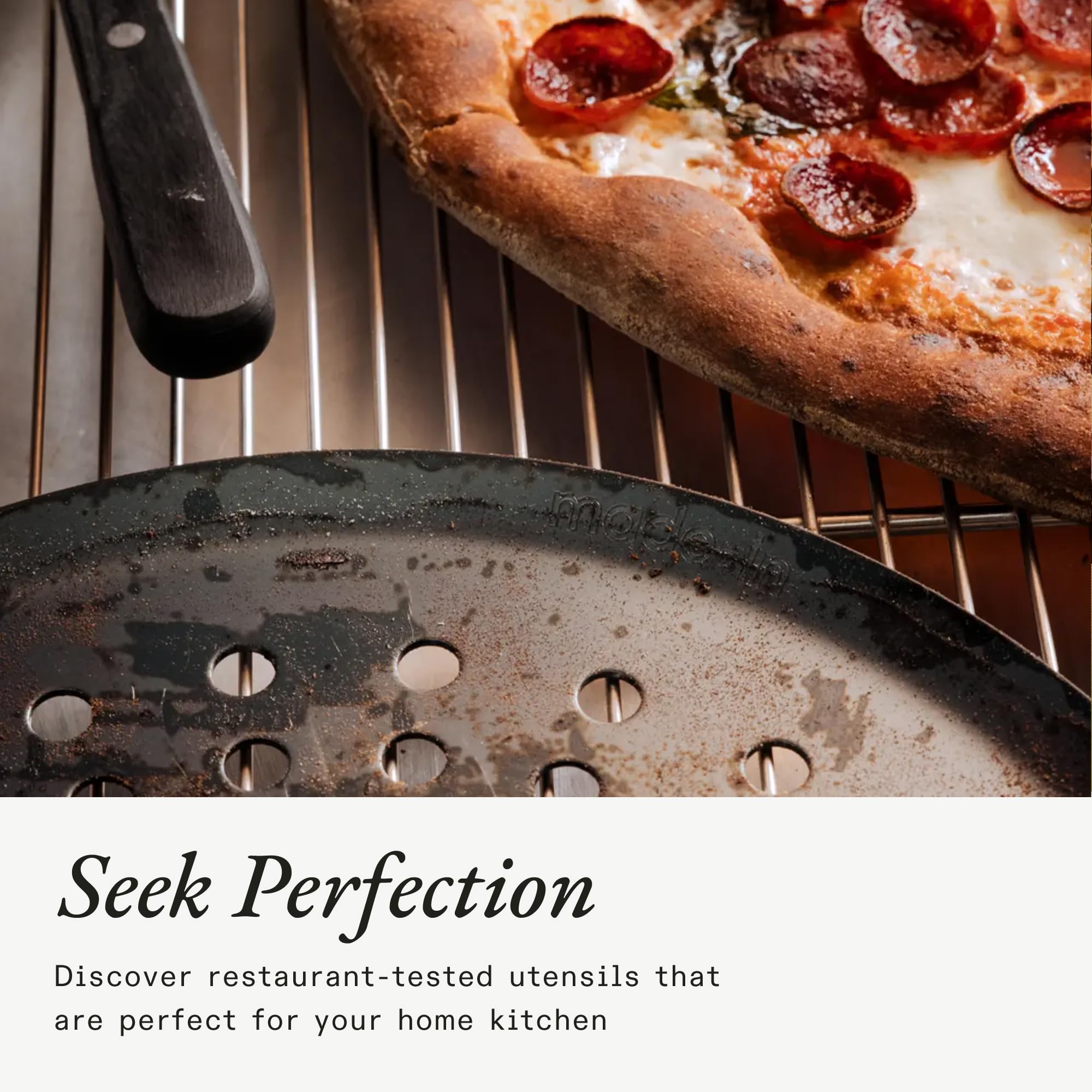Made In pizza steel pre-seasoned oil finish ready to use.