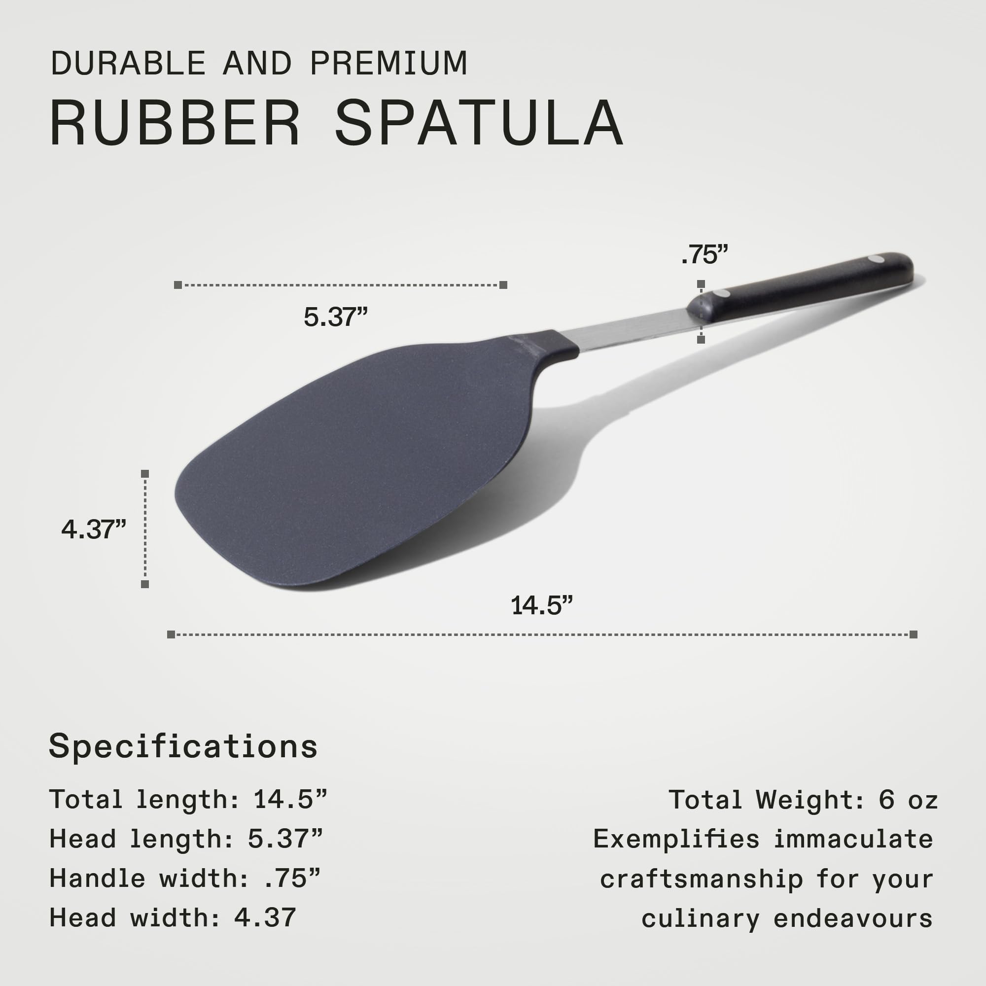 Made In Harbour Blue silicone head protects nonstick surfaces for delicate foods.