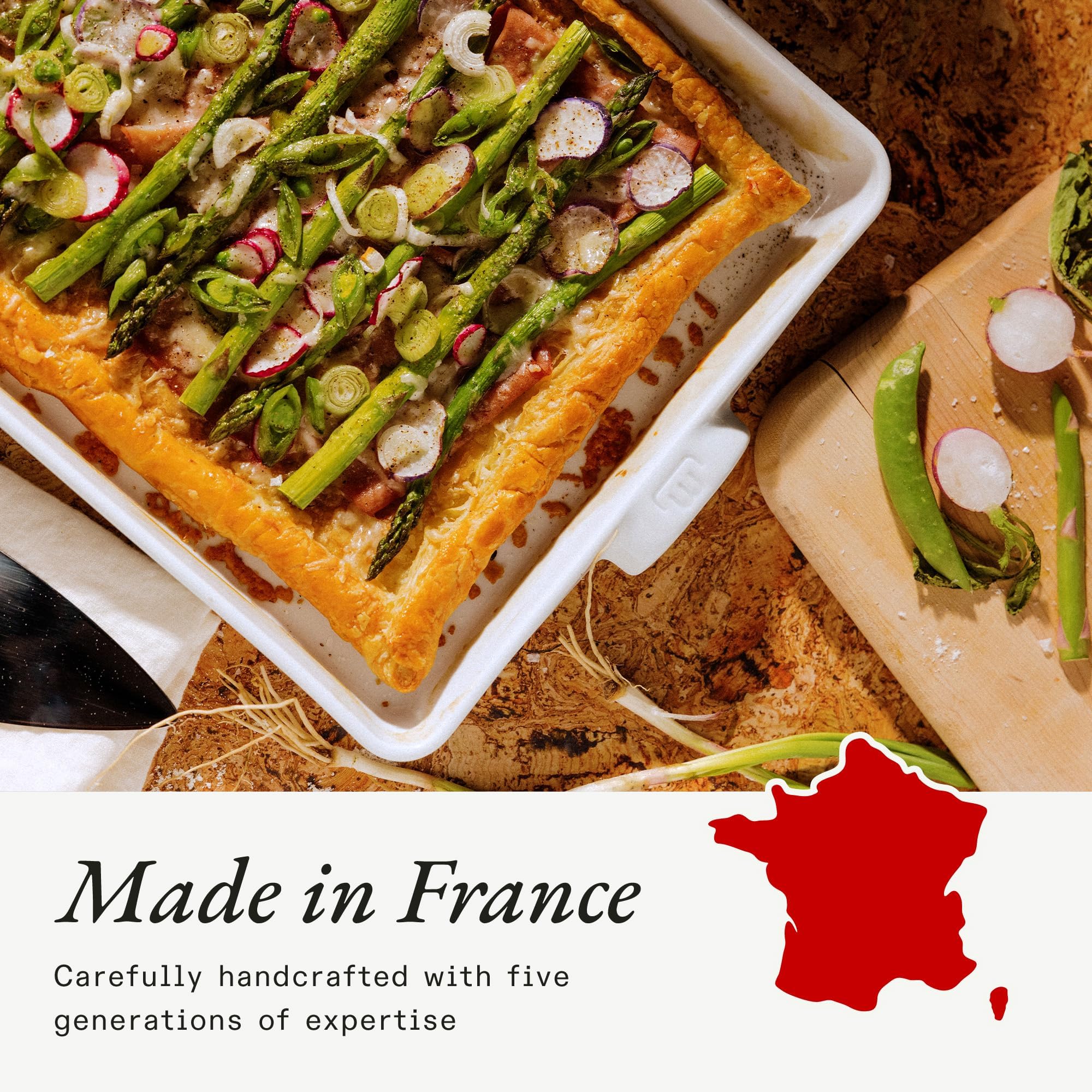 Made In table-ready bakeware for elegant serving and easy cleanup.