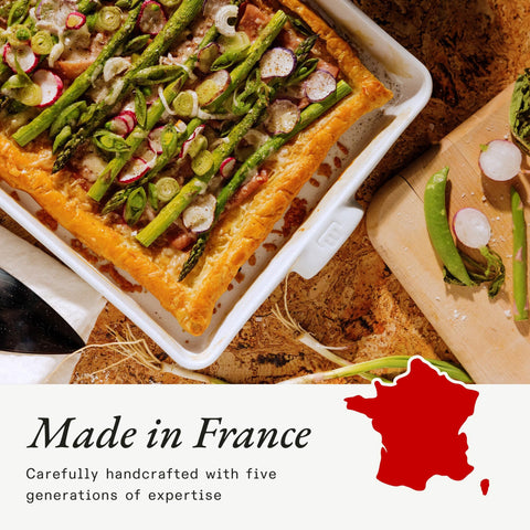 Made In table-ready bakeware for elegant serving and easy cleanup.
