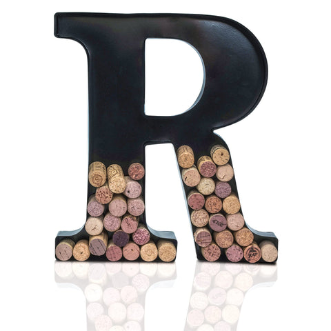 Made Easy Kit monogram R wine cork saver highlighting memories in an elegant keepsake.