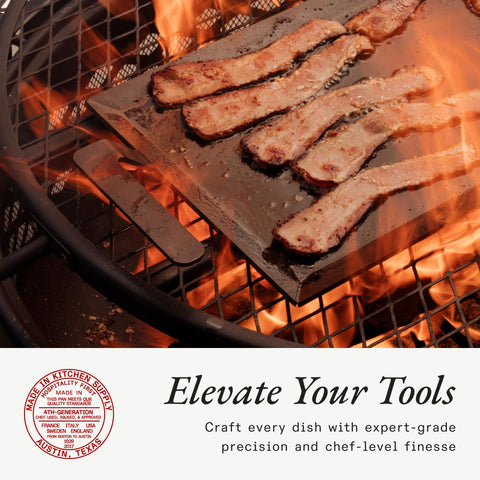 Made In carbon steel griddle searing performance for restaurant-like browning.