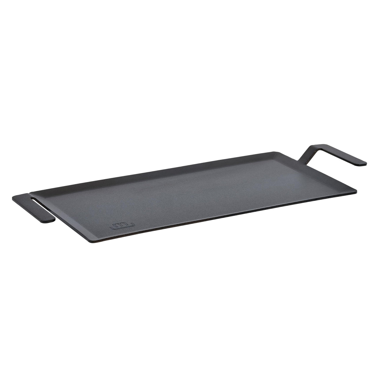 Made In carbon steel griddle top view, highlighting even heating for ideal sears.