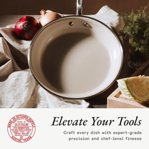 Made In pan is oven safe up to 550F for versatile finishing.