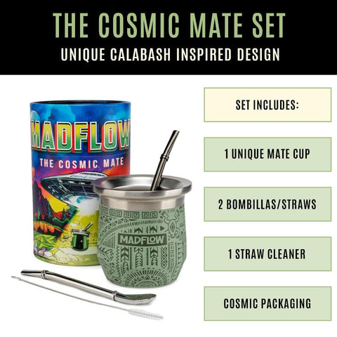 MADFLOW kit includes two bombillas for traditional sipping.