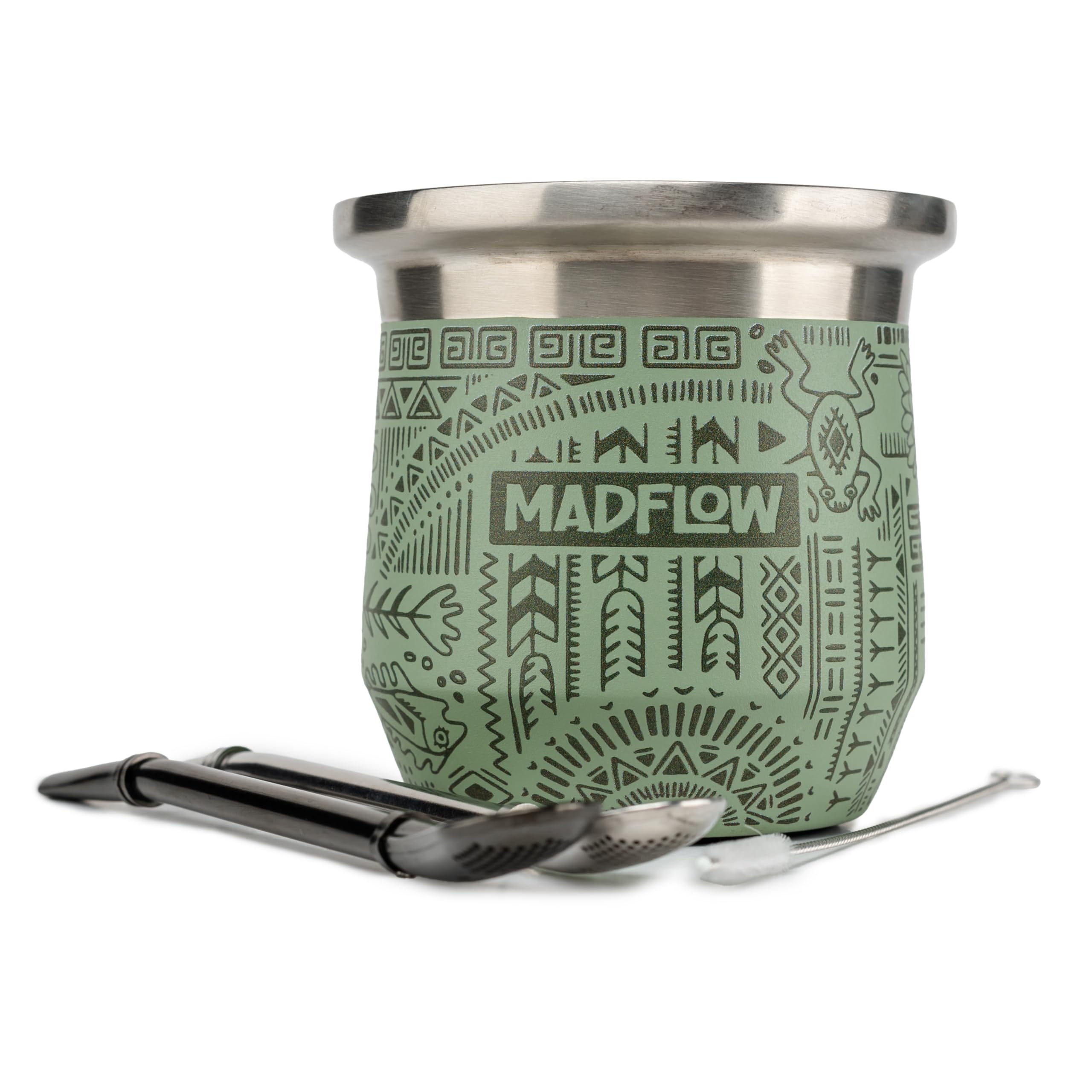 MADFLOW Yerba Mate Cup in stainless steel for durable hot-mate moments.