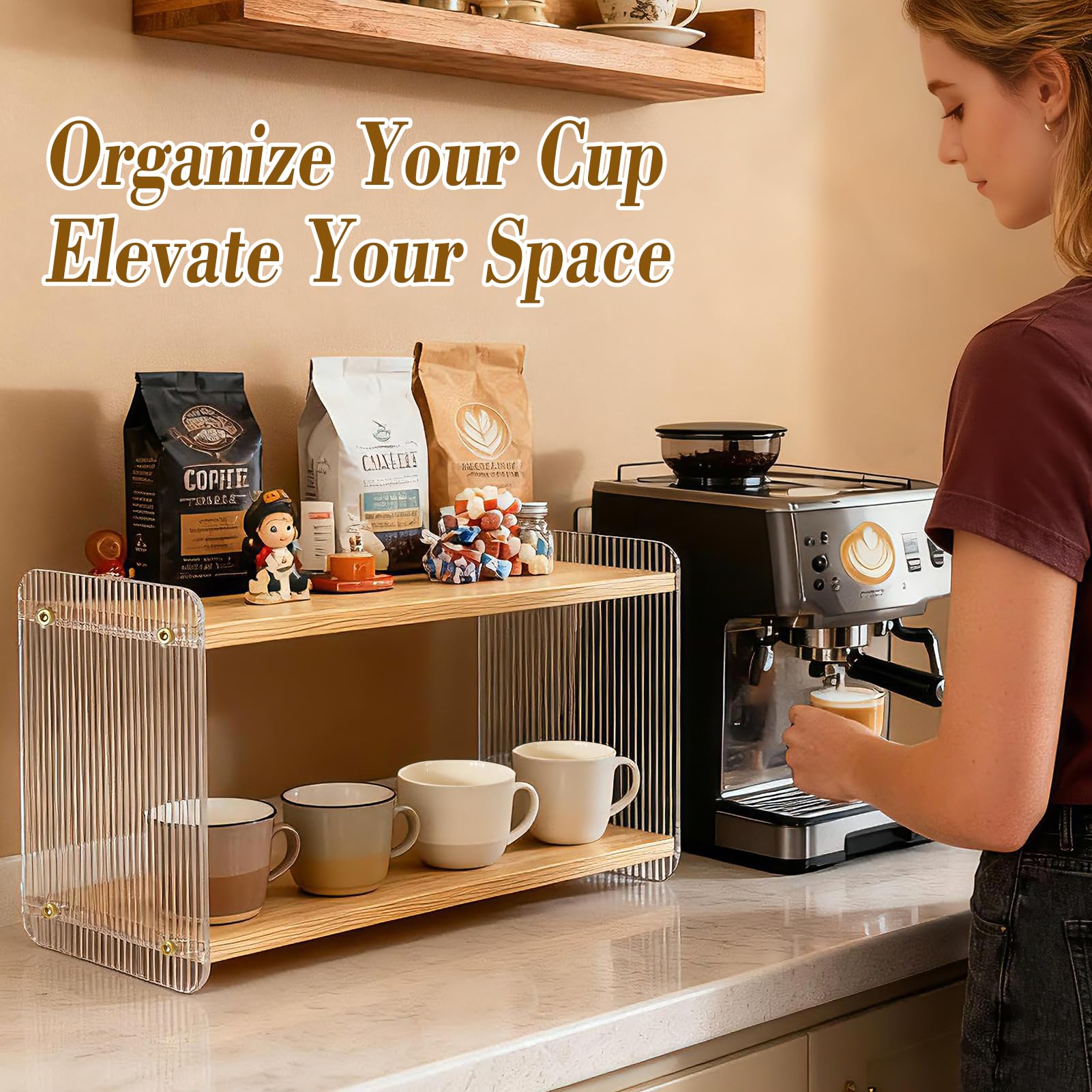 MADHOLLY rippled acrylic side panels add modern style to your matcha station.