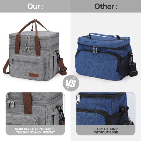 Maelstrom upright stand reinforcement keeps the bag steady on desks.