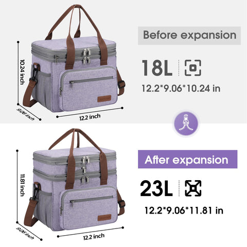 Maelstrom 23L insulated lunch bag ready to hold meals, drinks, and fruit.