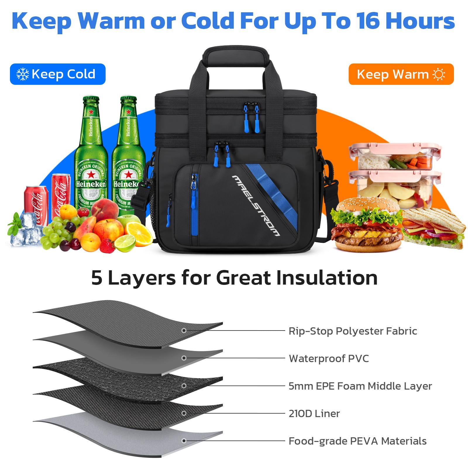 Maelstrom lunch box five-layer insulation preserves temperature for hours.