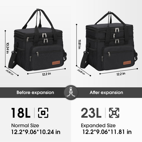 Maelstrom lunch box top compartment expanded for extra snacks