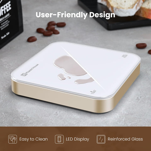 Maestri House Mini Coffee Scale hidden LED display enhances readability