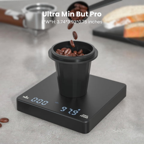 Maestri House scale shown with a pour-over setup for consistent timing.