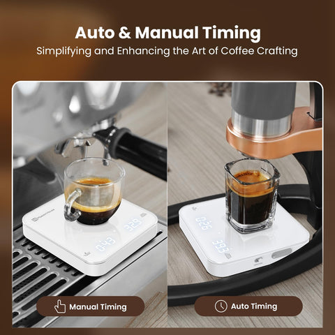 Maestri House Mini Scale beside a compact travel coffee kit
