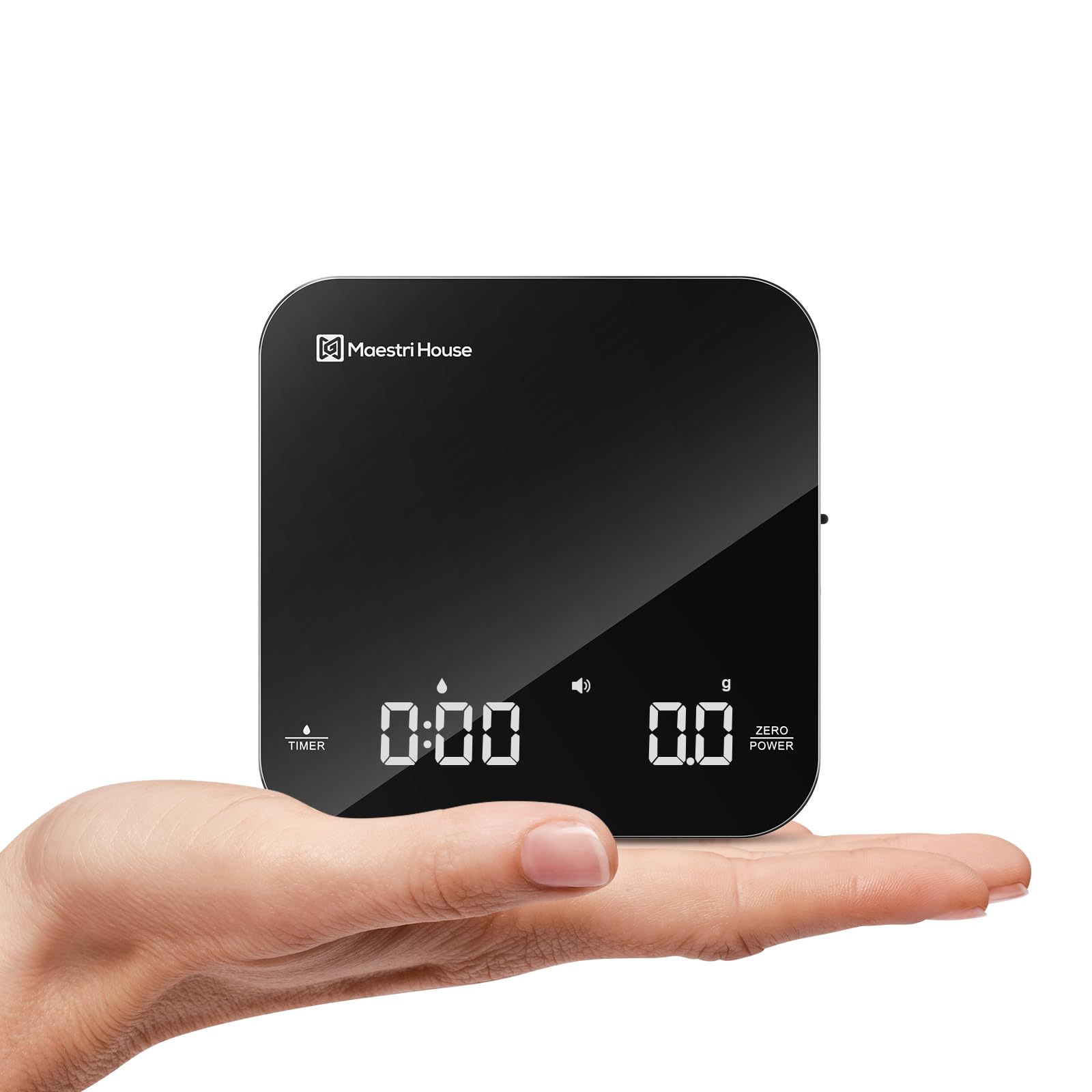Maestri House Mini Coffee Scale silent brewing reduces noise.