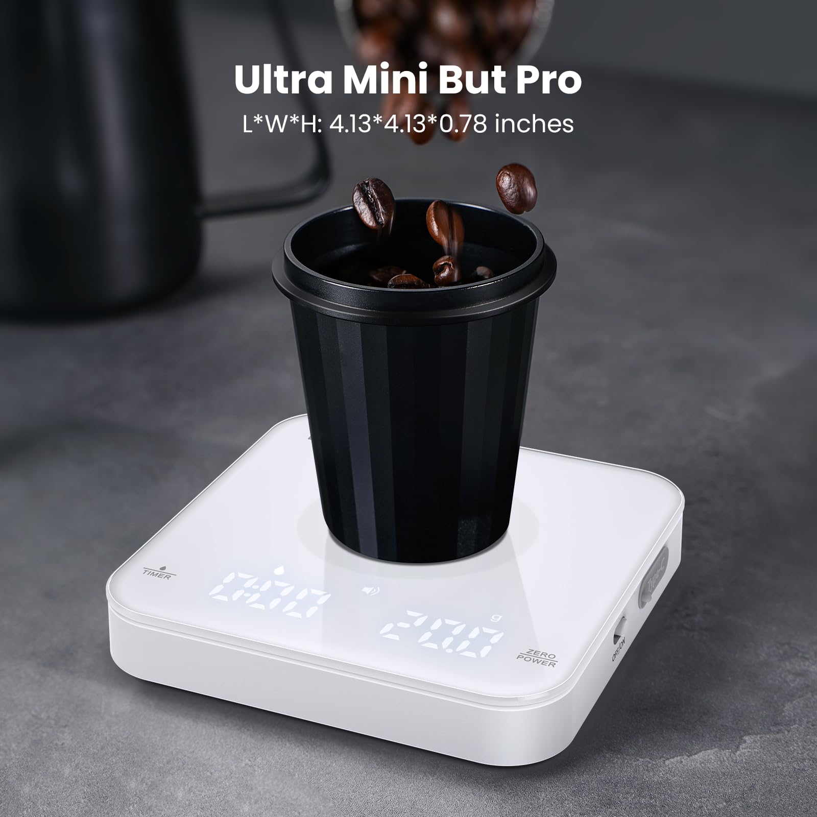 Maestri House scale showing timer readout during a pour-over session