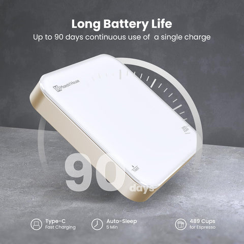 Maestri House Mini Coffee Scale USB-C charging keeps battery ready for use