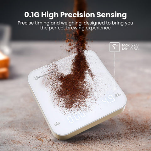 Maestri House Mini Coffee Scale with pour-over setup enables precise dosing and timing