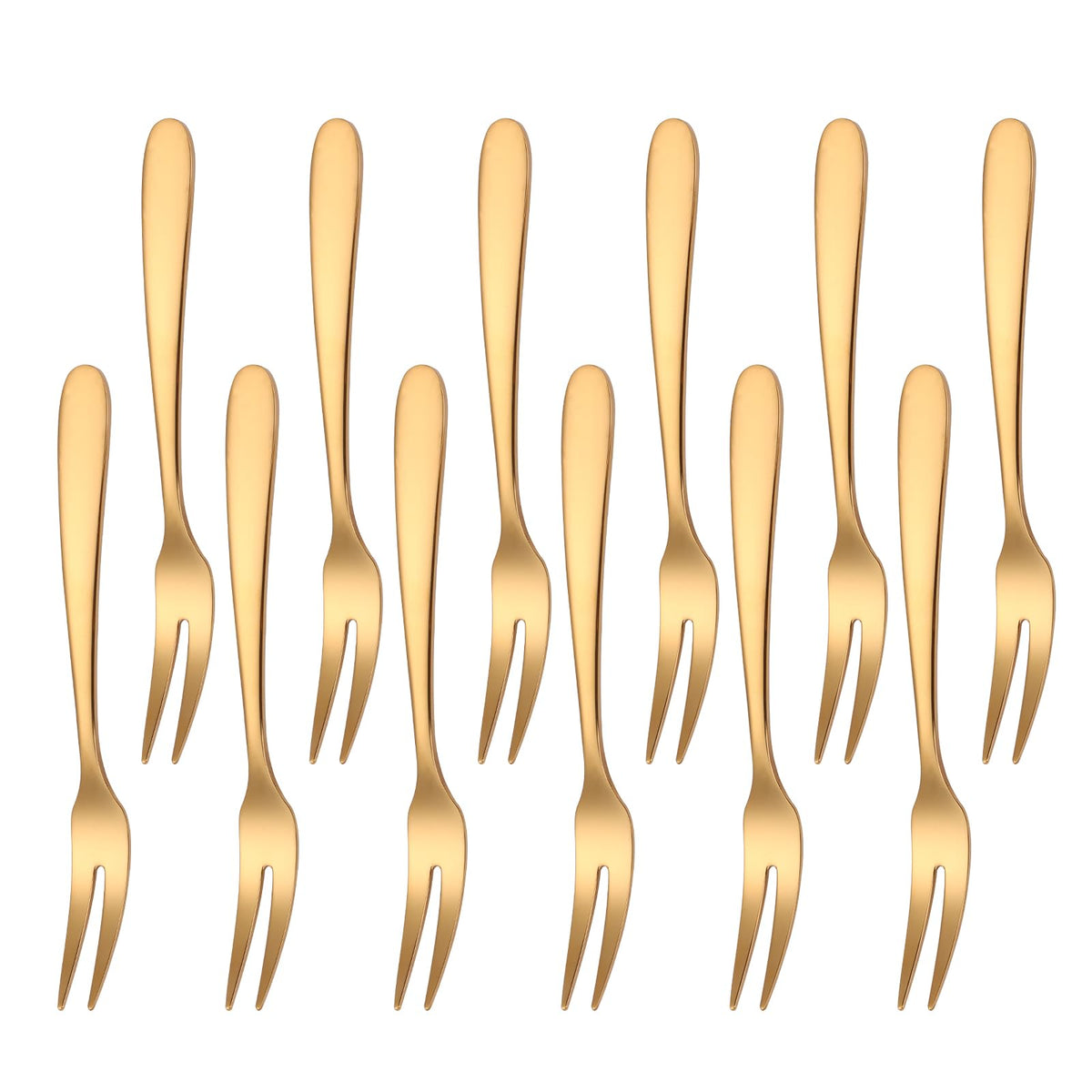 Mafier gold fruit forks in a gift box, perfect for elegant entertaining.