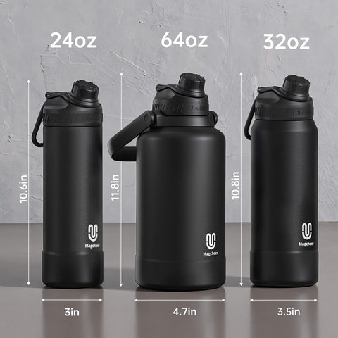 Magcheer bottle side view with carry handle for on-the-go hydration.