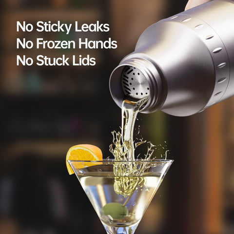 Magcheer shaker with integrated jigger top for precise pours.