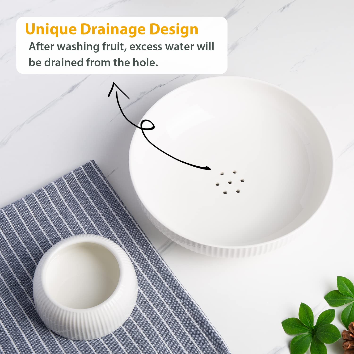 Magclay fruit bowl ridged texture for elegant kitchen decor