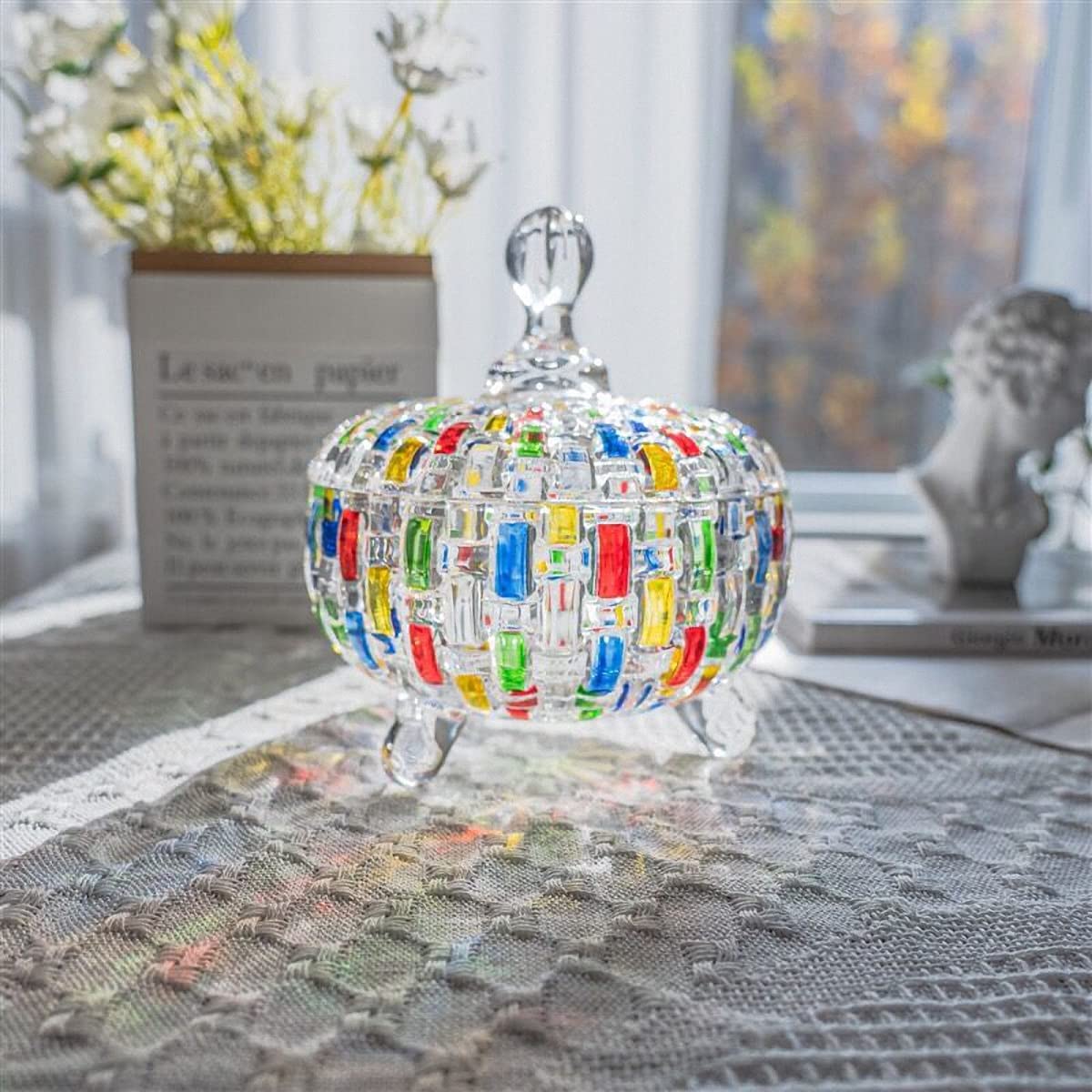 Ideal display piece for kitchens, dining rooms, or coffee tables.