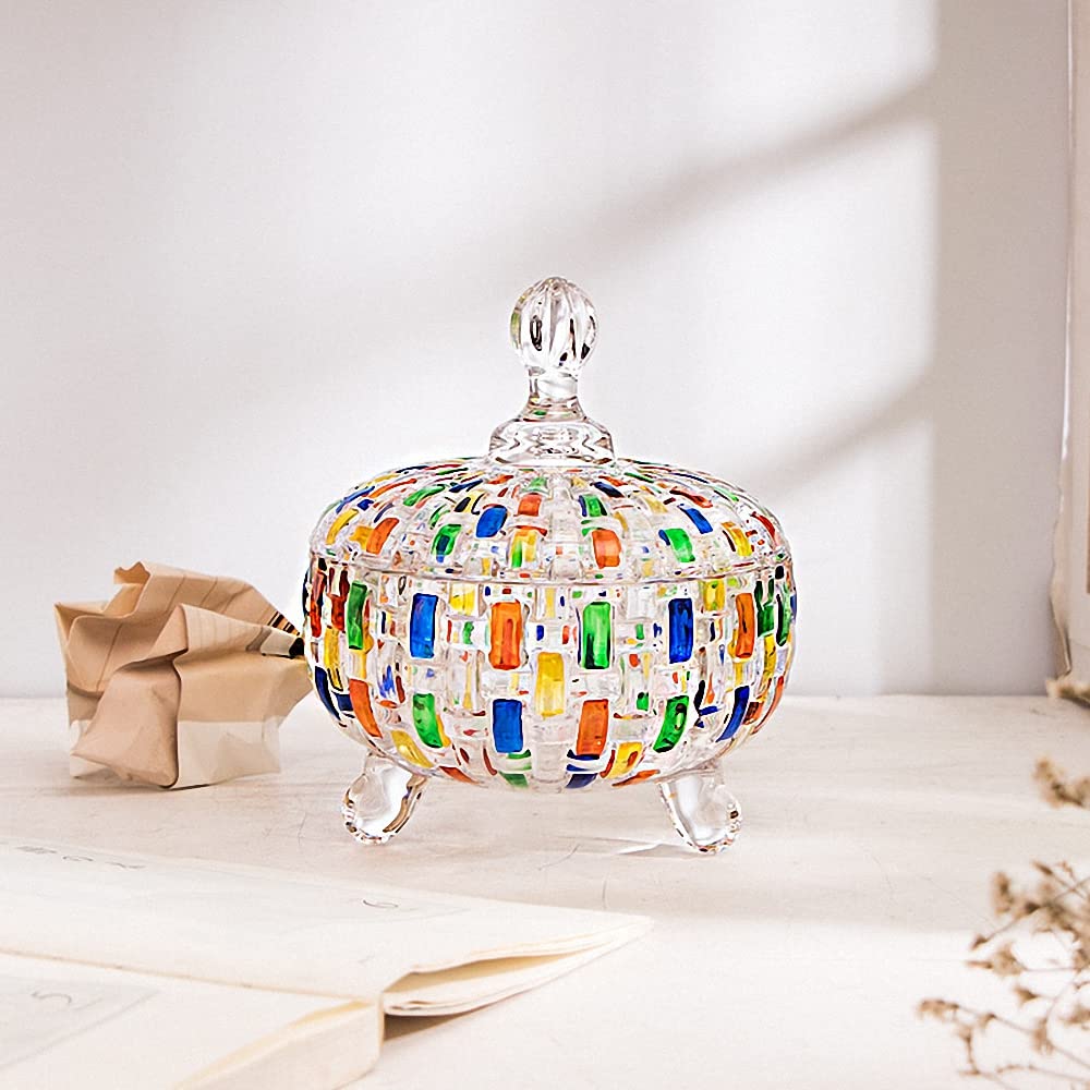 Colorful woven texture on the candy box adds decorative charm.