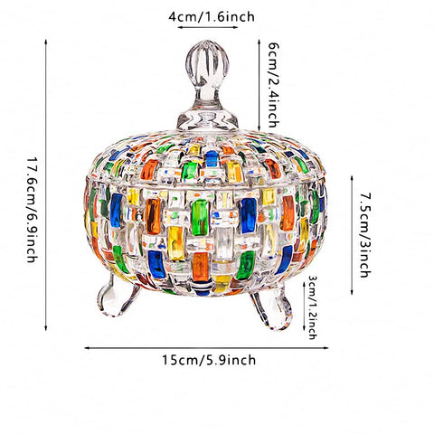 MAGCOLOR crystal glass candy jar highlights lead-free craftsmanship for stylish storage.