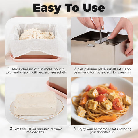 Mageeki Tofu Press enables paneer and homemade cheese with consistent results.