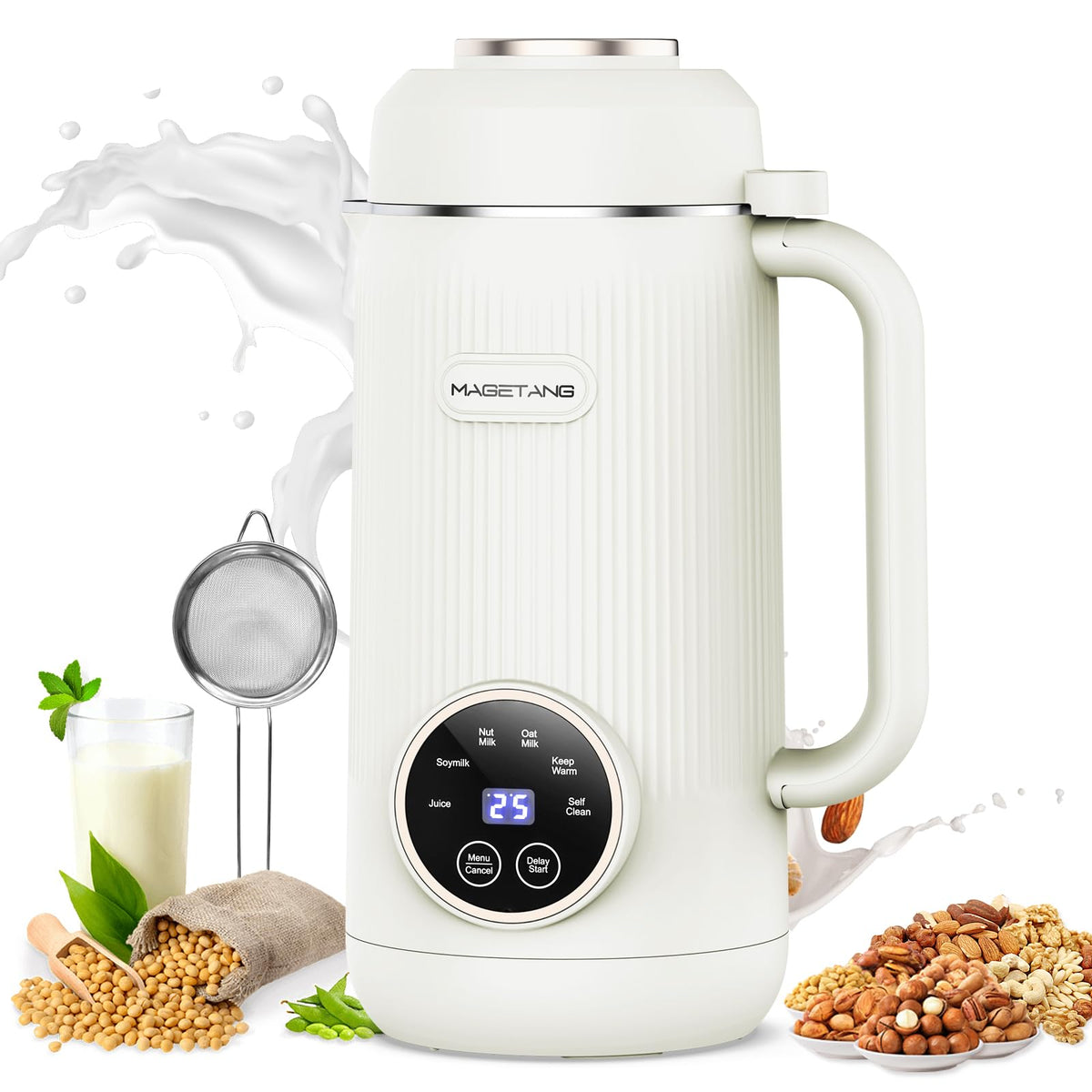 MAGETANG 7-in-1 nut milk maker 28oz on a clean counter for fresh dairy-free milk
