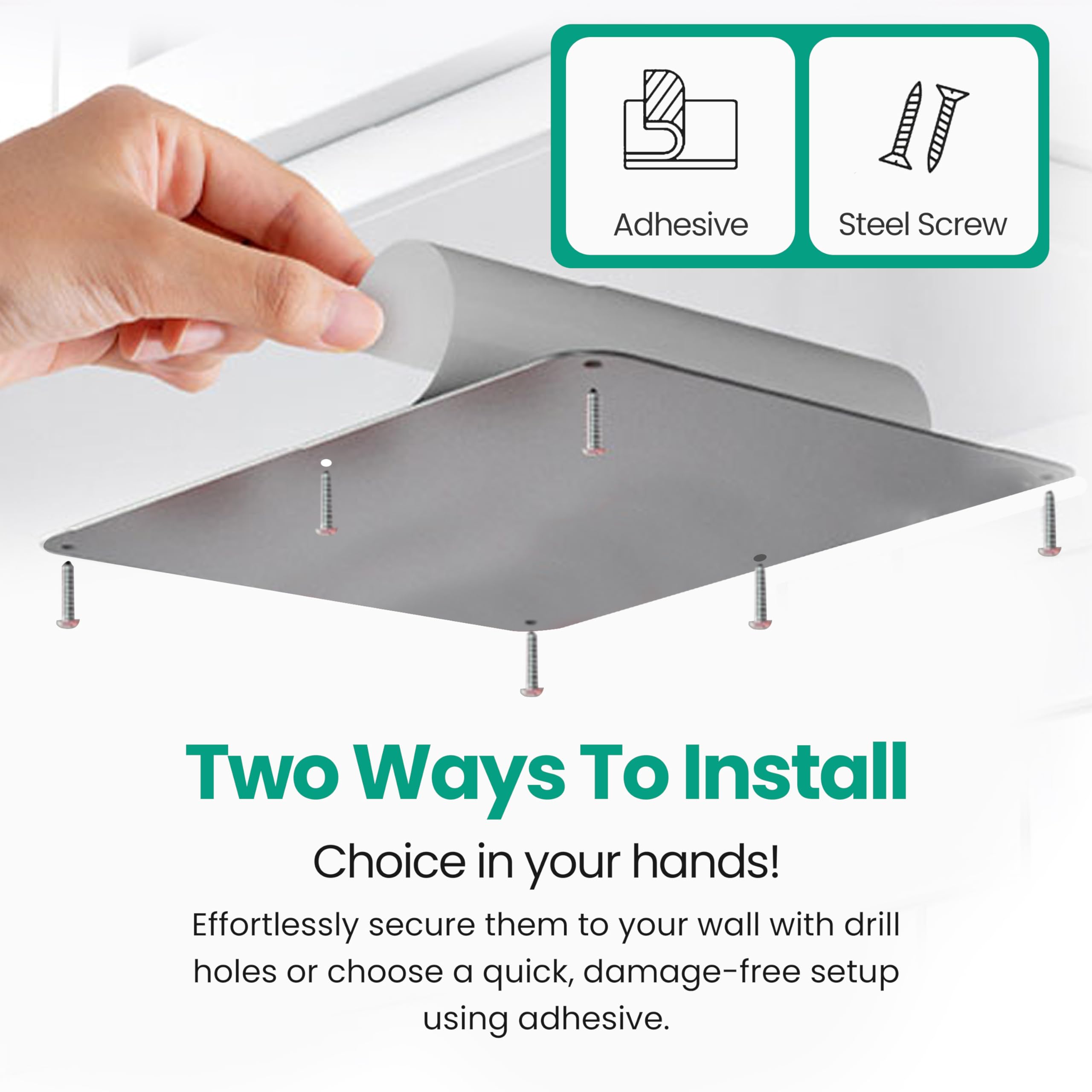 MagGrip adhesive backing ensures quick, strong mounting on smooth surfaces
