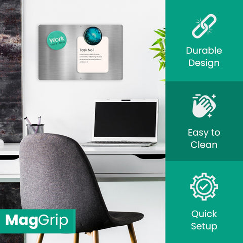 MagGrip magnetic surface-ready plate transforms any wall into a magnet board