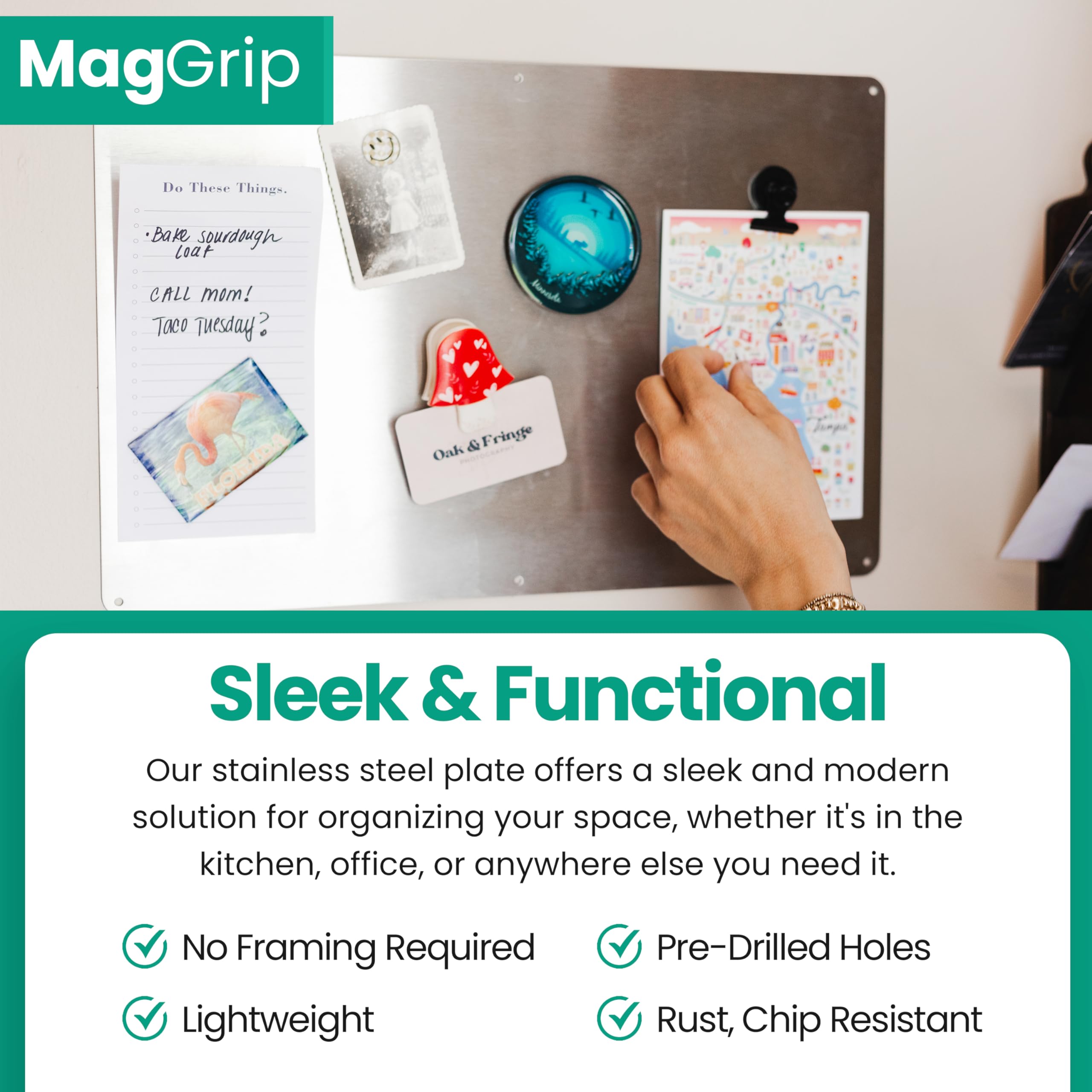 MagGrip spice rack compatibility helps organize herbs and jars neatly