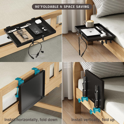 Magheo bedside shelf large-capacity surface holds phone and glasses.