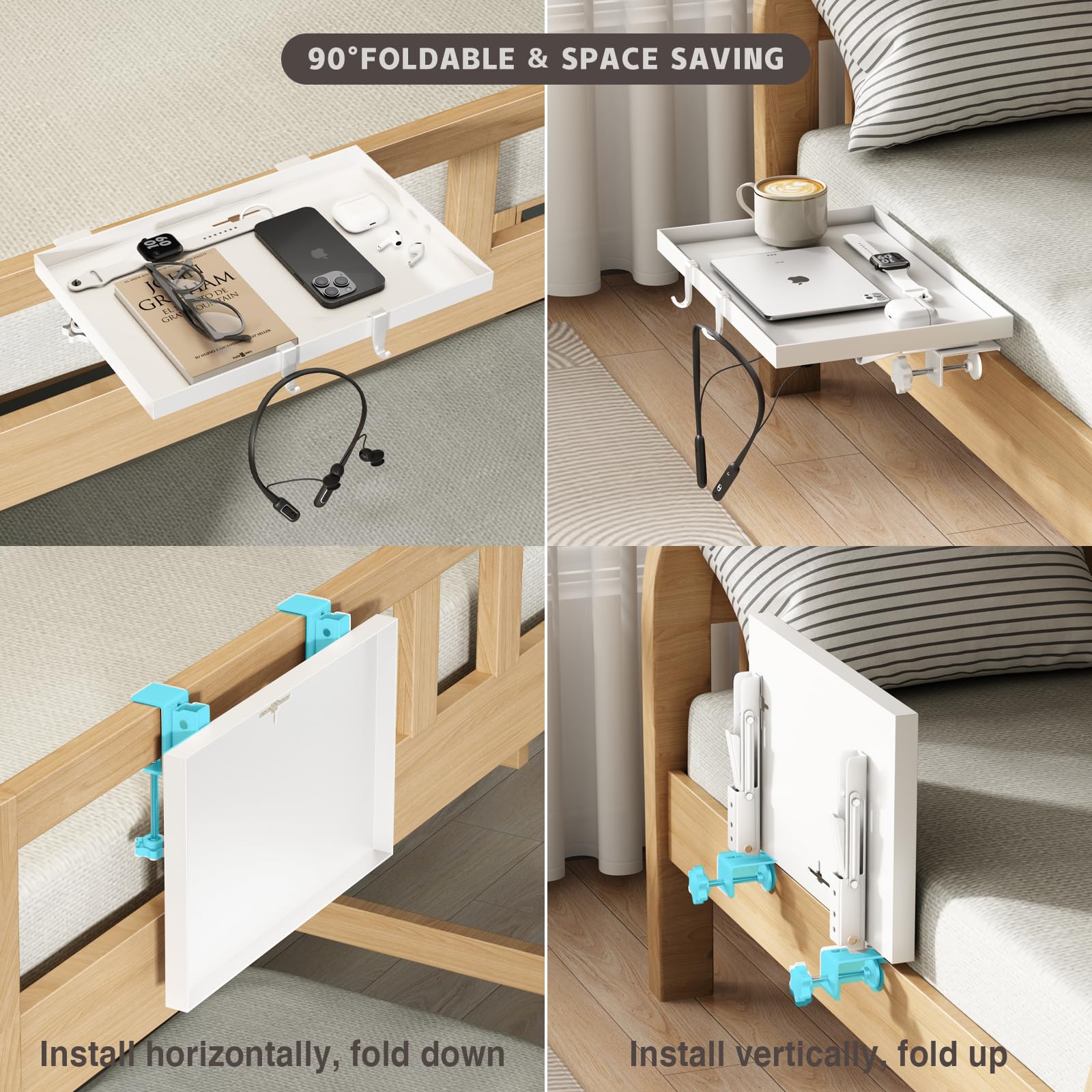Magheo bedside shelf with large capacity for essentials.