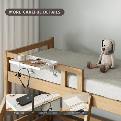 Magheo metal dorm bed compatibility shows sturdy attachment.