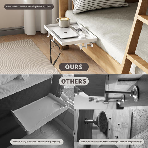 Magheo bedside shelf includes a plastic pad to protect items.