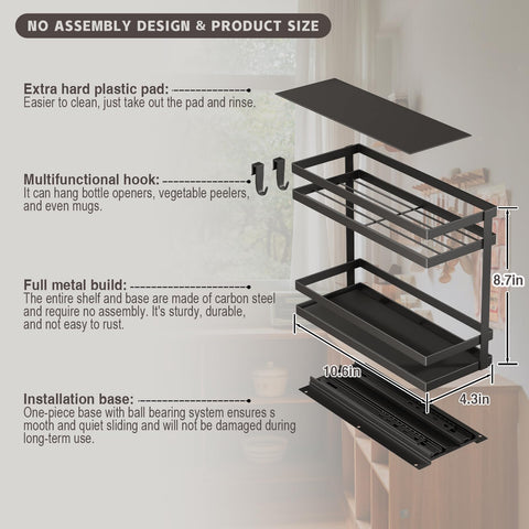 Magheo large-capacity spice rack keeps jars within reach.