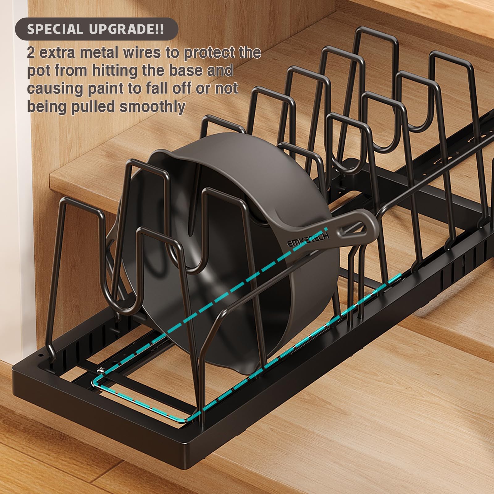 Magheo black finish blends with modern kitchens and resists wear.
