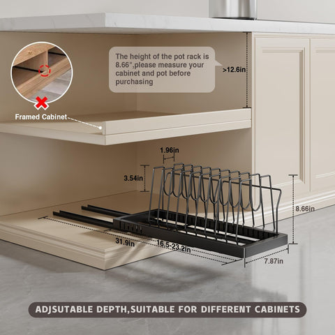 Magheo carbon steel rack delivers durable, long-lasting kitchen organization.