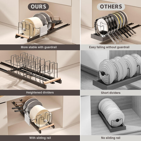 Magheo smooth-pull-out damping-rail enables quiet access to cookware